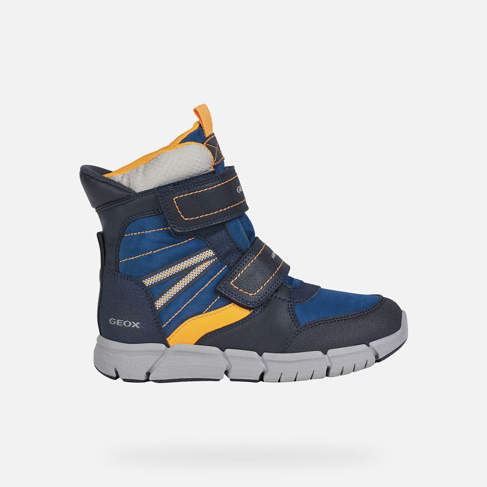 Bottes Geox Flexyper Abx - Bleu Marine/Orange - Garcon 561807-YHZ